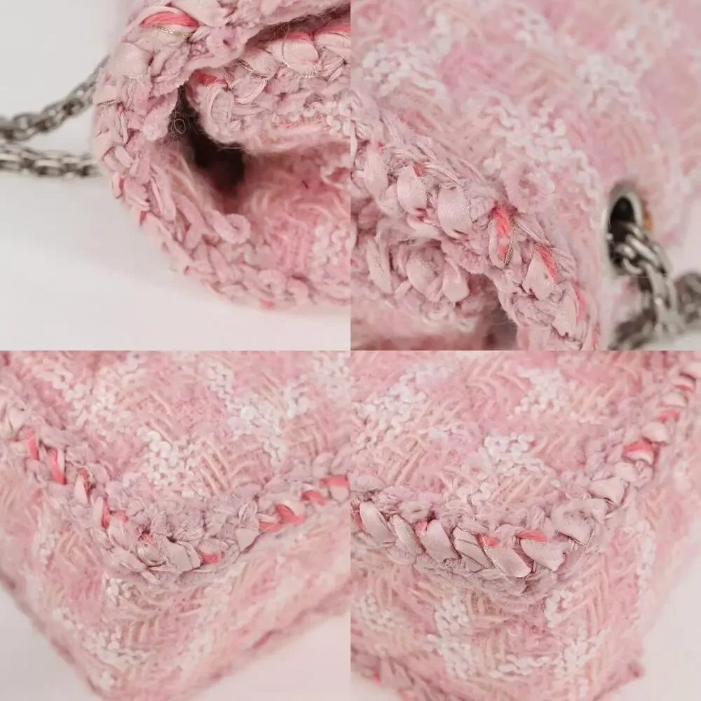 Chanel Tweed Chain Matelasse 23 Shoulder Bag Pink